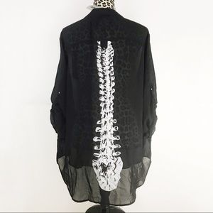 Iron Fist Tops - NWT Iron Fist Skeleton Spineless Chiffon Blouse Iron Fist Tops - NWT Iron Fist Skeleton Spineless Chiffon Blouse